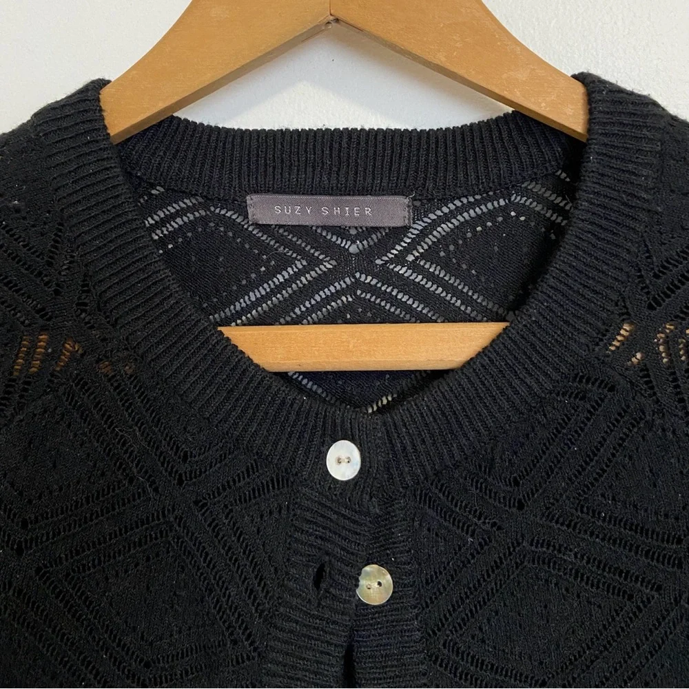 Cropped Black Lace Cardigan Small GUC - Picture 5 of 8